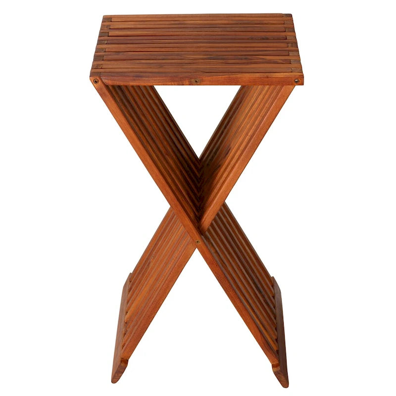 Table d'appoint pliante en teck Taj Bare Decor