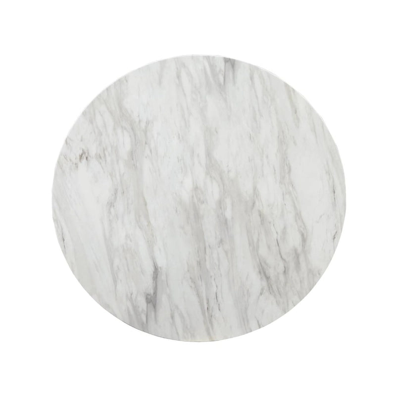 Table haute circulaire Centiar blanc/noir