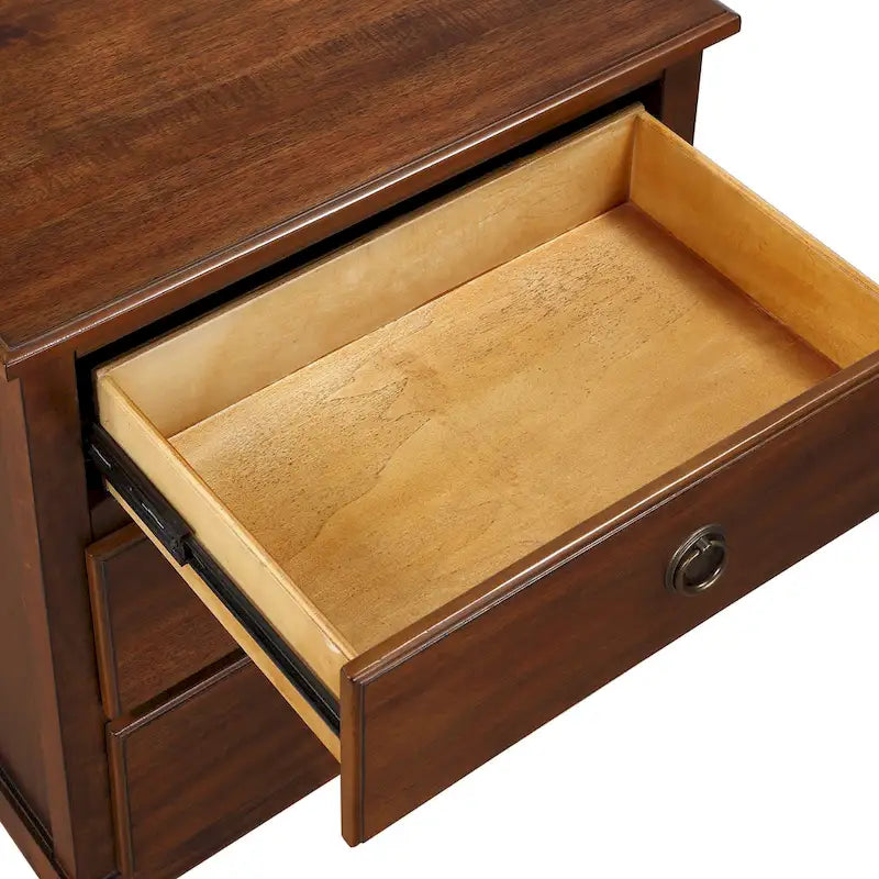 Table de chevet à 3 tiroirs Canfield Brown par