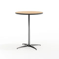 24 Round Wood Cocktail Table with 30 and 42 Columns