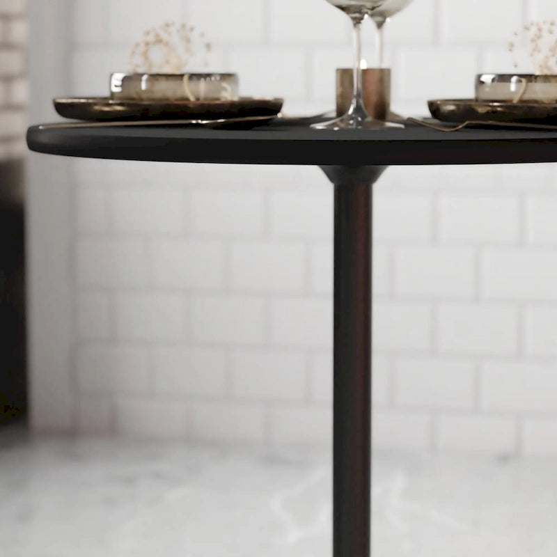 24 Round Wood Cocktail Table with 30 and 42 Columns