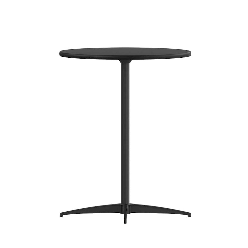 24 Round Wood Cocktail Table with 30 and 42 Columns