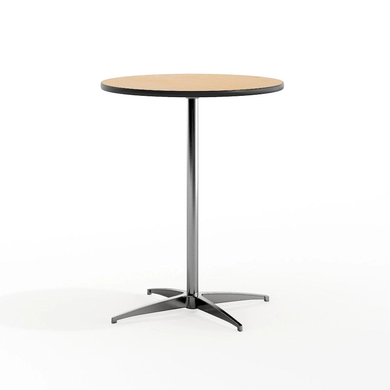 24 Round Wood Cocktail Table with 30 and 42 Columns