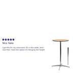 24 Round Wood Cocktail Table with 30 and 42 Columns