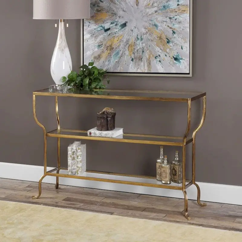 Console dorée Deline Uttermost