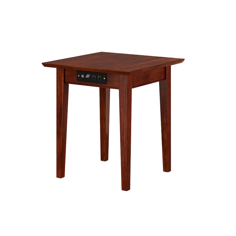 Table d'appoint AFI Shaker avec chargeur, en noyer