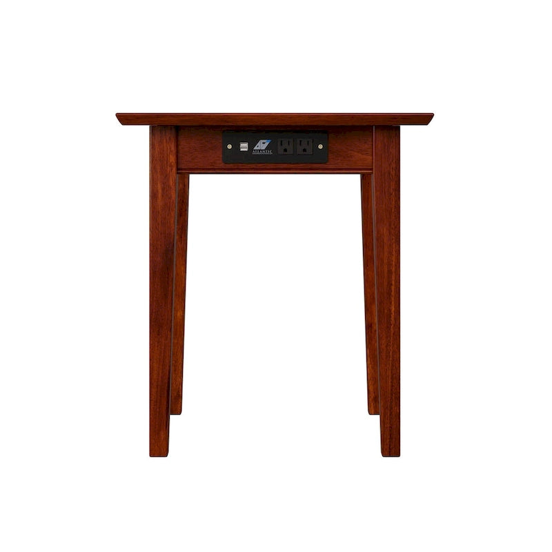 Table d'appoint AFI Shaker avec chargeur, en noyer