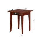 Table d'appoint AFI Shaker avec chargeur, en noyer