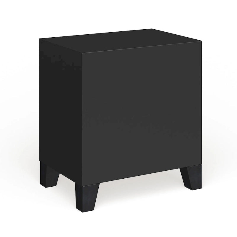 Table de chevet contemporaine Kema en bois massif espresso à 2 tiroirs par Furniture of America