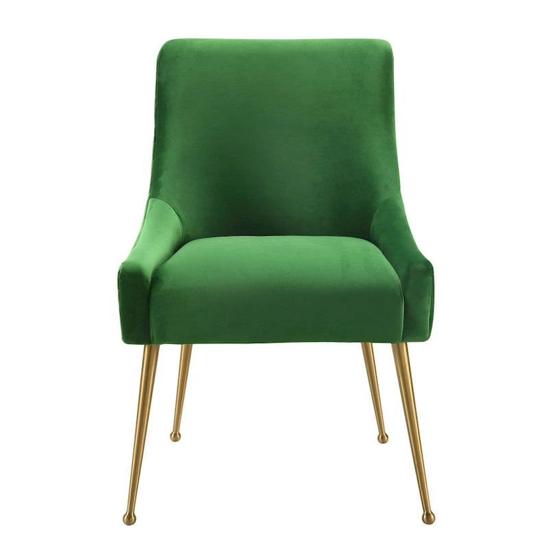 Chaise d'appoint en velours vert Beatrix