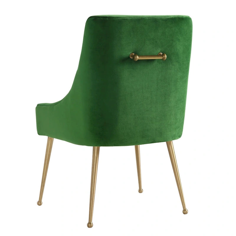 Chaise d'appoint en velours vert Beatrix