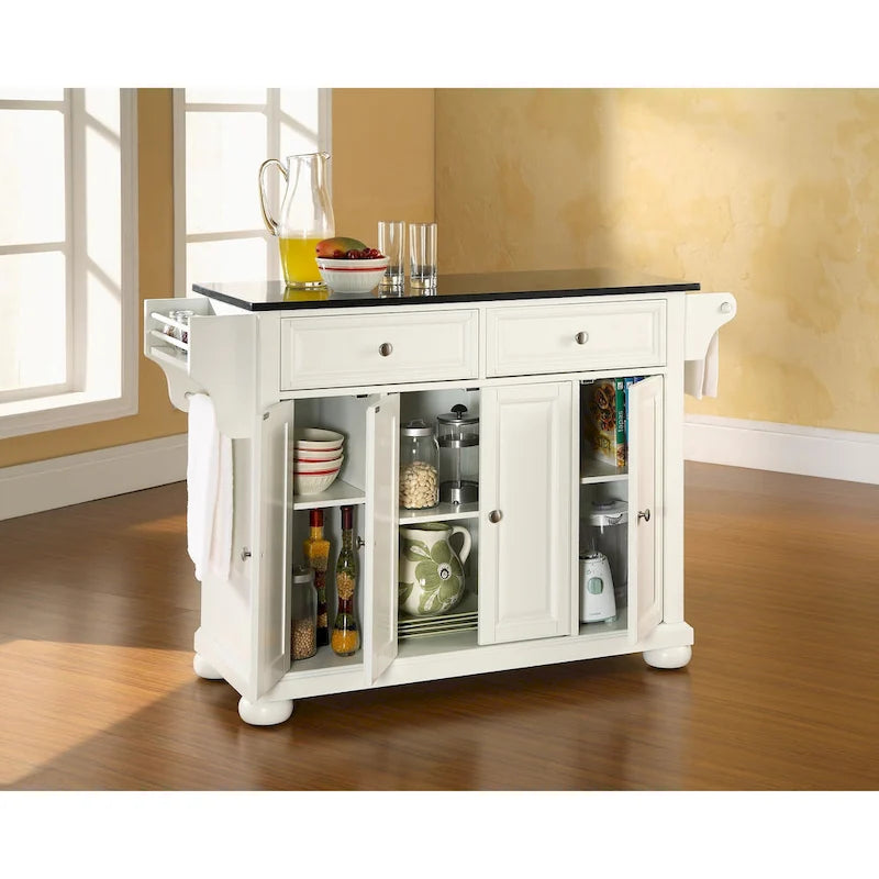 Crosley Alexandria Granite Top Full Size Kitchen Island/Cart - 18d x 51.5w x 34h