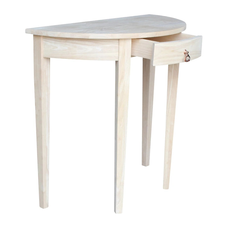 Table demi-lune inachevée en parawood massif