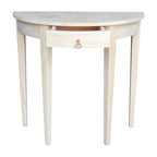 Table demi-lune inachevée en parawood massif