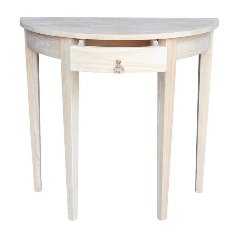 Table demi-lune inachevée en parawood massif