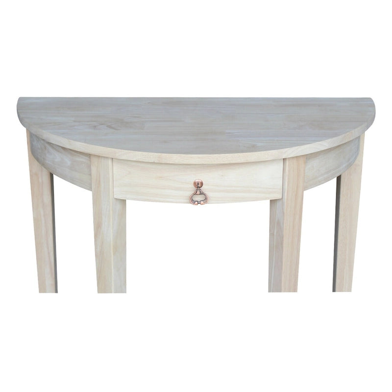 Table demi-lune inachevée en parawood massif