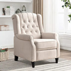 Fauteuil inclinable à dossier capitonné et pieds en bois