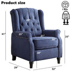 Fauteuil inclinable à dossier capitonné et pieds en bois