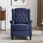 Fauteuil inclinable à dossier capitonné et pieds en bois