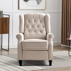 Fauteuil inclinable à dossier capitonné et pieds en bois
