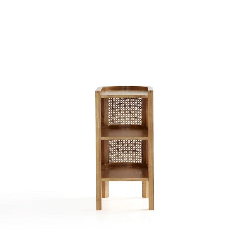 Table d'appoint Versailles de Manhattan Comfort, noire avec cannage naturel
