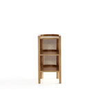 Manhattan Comfort Versailles End Table in Black and Natural Cane