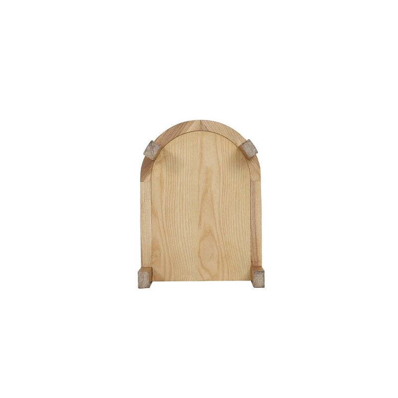 Manhattan Comfort Versailles End Table in Black and Natural Cane
