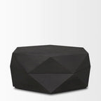 Table basse hexagonale en bois massif Arreto avec rangement