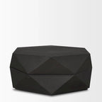 Table basse hexagonale en bois massif Arreto avec rangement