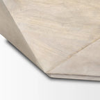 Table basse hexagonale en bois massif Arreto avec rangement