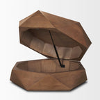 Table basse hexagonale en bois massif Arreto avec rangement