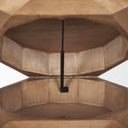 Table basse hexagonale en bois massif Arreto avec rangement