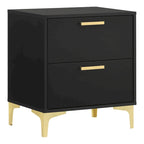 Ensemble de chambre à coucher Lexie capitonné 4 pièces noir et or