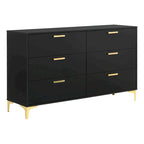 Ensemble de chambre à coucher Lexie capitonné 4 pièces noir et or