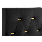 Ensemble de chambre à coucher Lexie capitonné 4 pièces noir et or