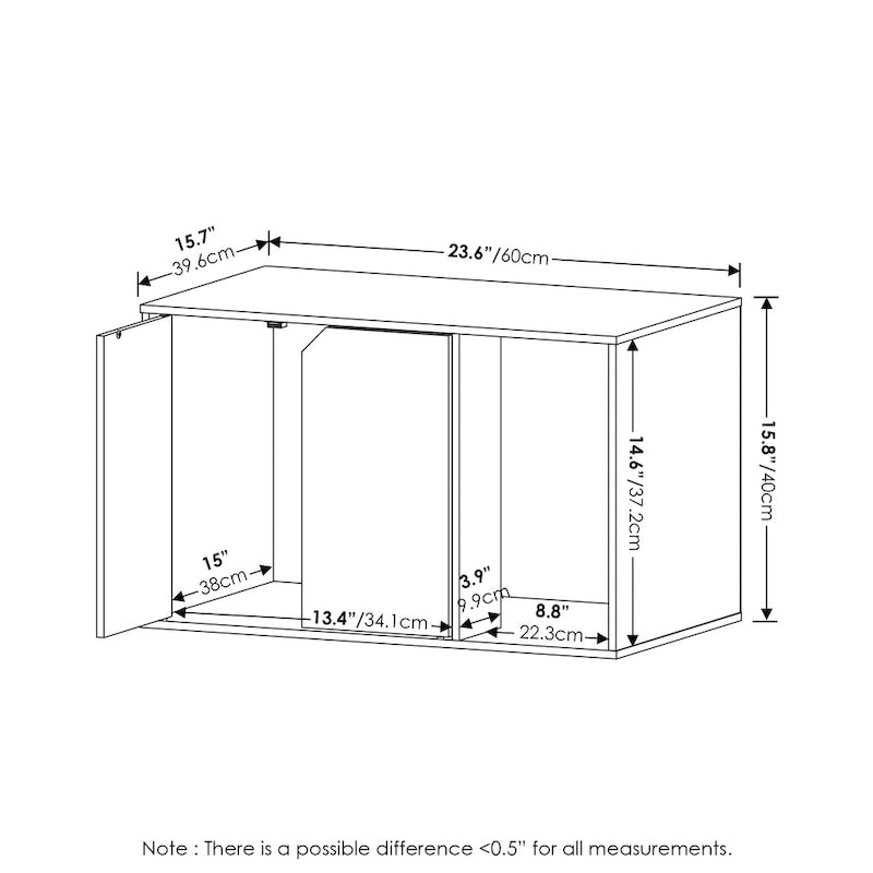 Meuble cache-litière compact Furinno Peli