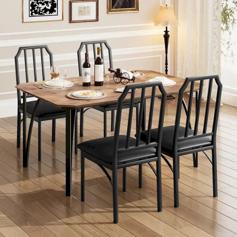 Ensemble de table à manger de style ferme pour 4 personnes, coin petit-déjeuner