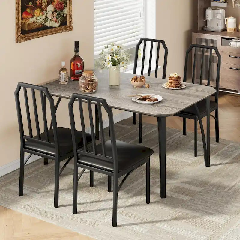 Ensemble de table à manger de style ferme pour 4 personnes, coin petit-déjeuner