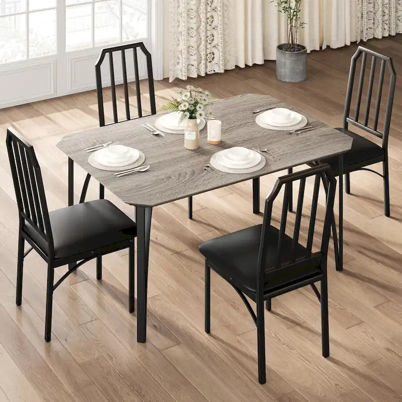Ensemble de table à manger de style ferme pour 4 personnes, coin petit-déjeuner