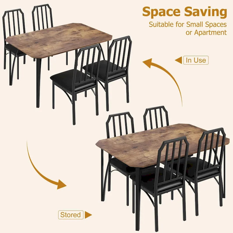 Ensemble de table à manger de style ferme pour 4 personnes, coin petit-déjeuner