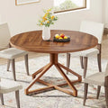 Table à manger ronde de 120 cm avec pied central en métal pour 4 à 6 personnes