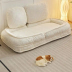 Chaise longue convertible, Canapé paresseux de sol, Lit de canapé rembourré pliant avec dossier réglable