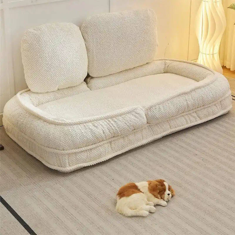 Chaise longue convertible, Canapé paresseux de sol, Lit de canapé rembourré pliant avec dossier réglable