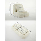 Chaise longue convertible, Canapé paresseux de sol, Lit de canapé rembourré pliant avec dossier réglable