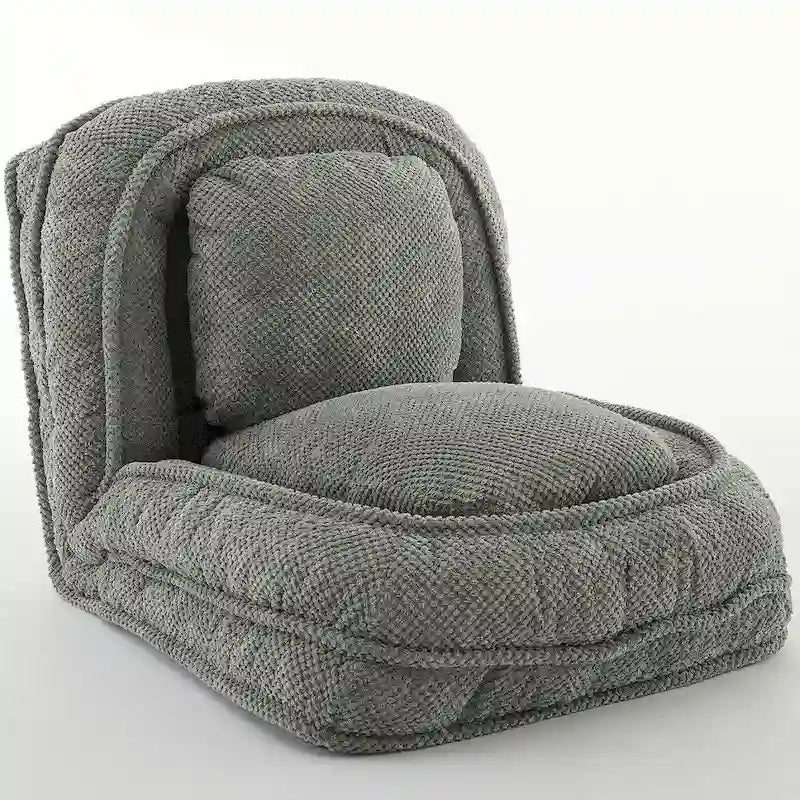 Chaise longue convertible, Canapé paresseux de sol, Lit de canapé rembourré pliant avec dossier réglable