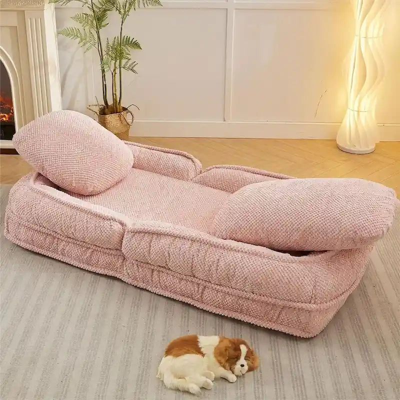 Chaise longue convertible, Canapé paresseux de sol, Lit de canapé rembourré pliant avec dossier réglable