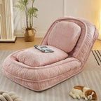 Chaise longue convertible, Canapé paresseux de sol, Lit de canapé rembourré pliant avec dossier réglable