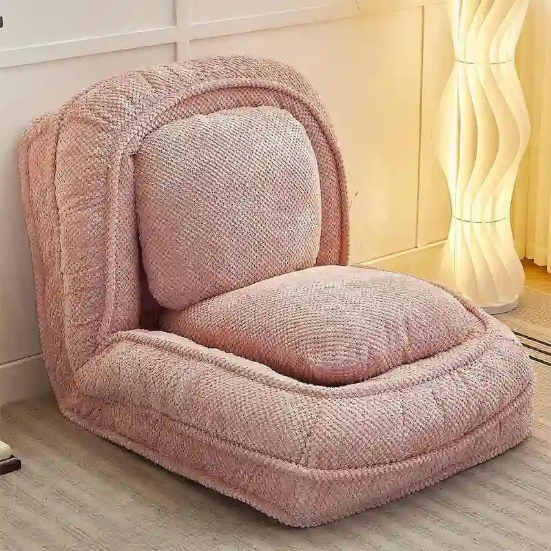 Chaise longue convertible, Canapé paresseux de sol, Lit de canapé rembourré pliant avec dossier réglable