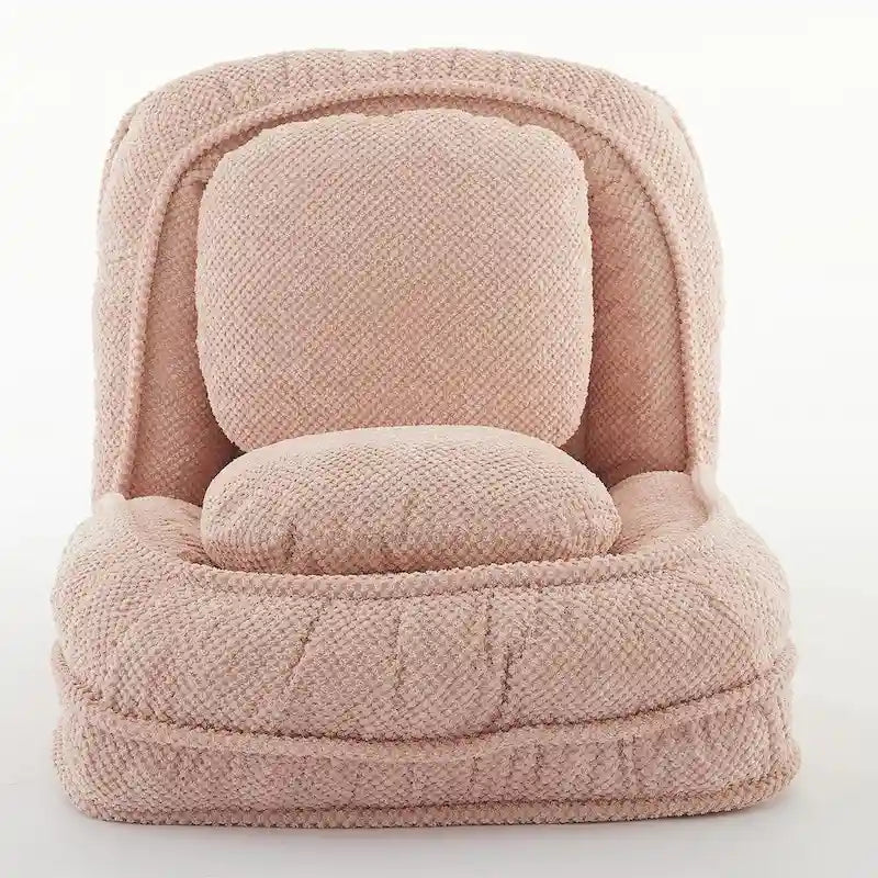 Chaise longue convertible, Canapé paresseux de sol, Lit de canapé rembourré pliant avec dossier réglable