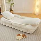 Chaise longue convertible, Canapé paresseux de sol, Lit de canapé rembourré pliant avec dossier réglable
